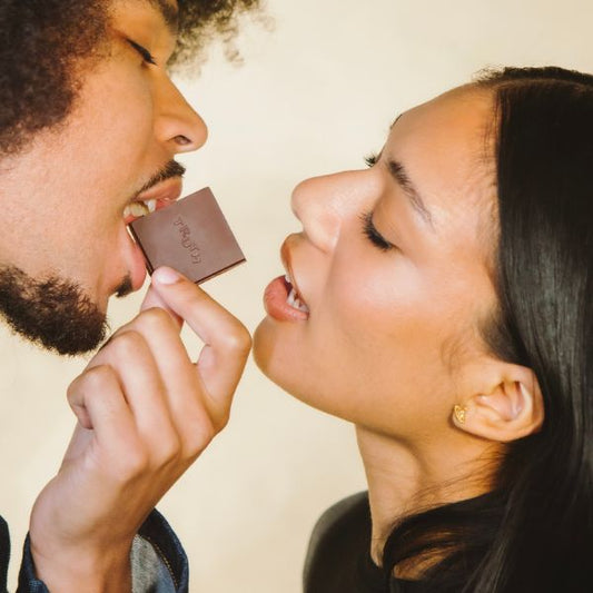 couple enjoying date night sex chocolate