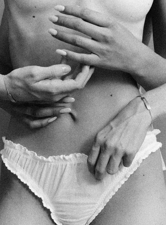 intimate moment of couple holding each other