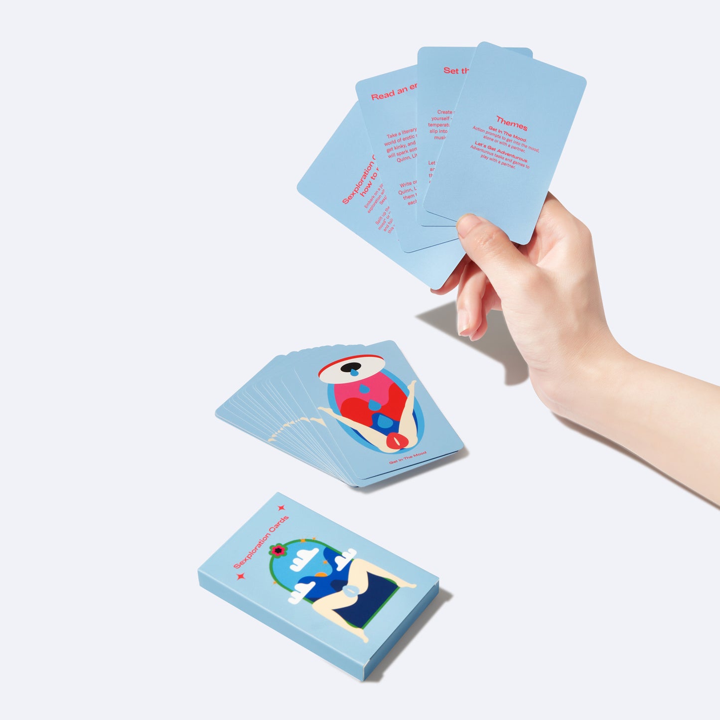 ~*~Colour~*~Romantic Blue---~*~Kleur~*~Hemels Blauw---~*~Caption~*~A deck of Sexploration Cards with themes “Get in the mood” and “Get adventurous”---