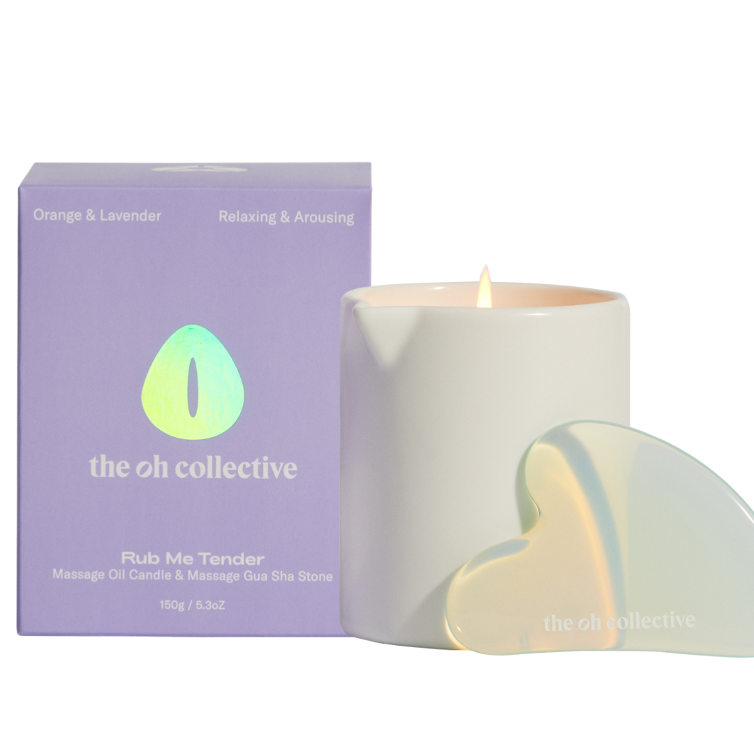 Rub Me Tender | Massage Candle & Gua Sha