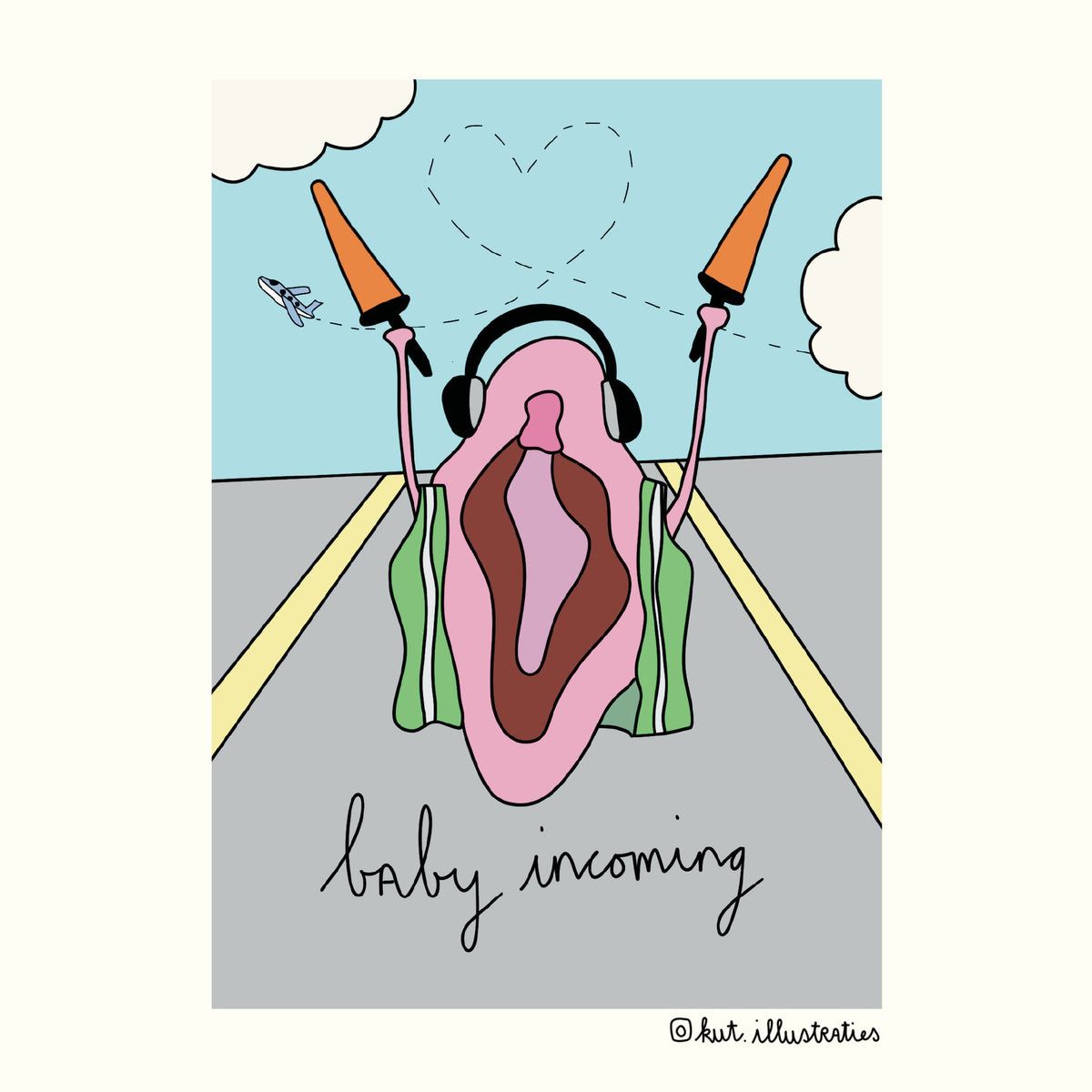Baby Incoming - A6 Postkaart