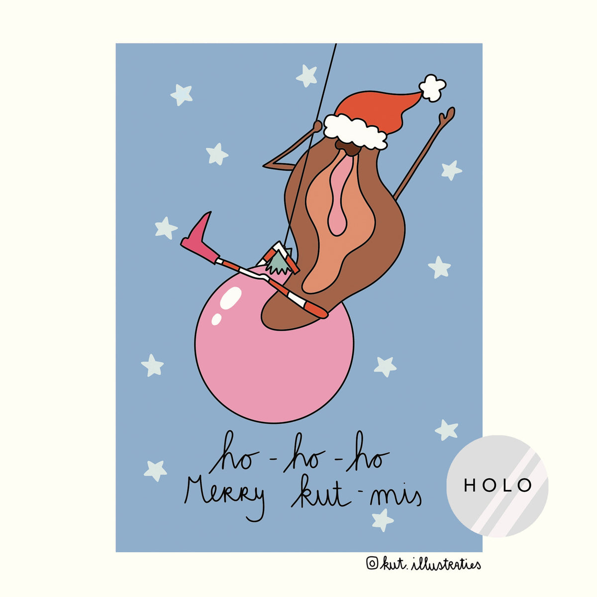 Ho Ho Ho Merry kut-mis - A6 Postkaart