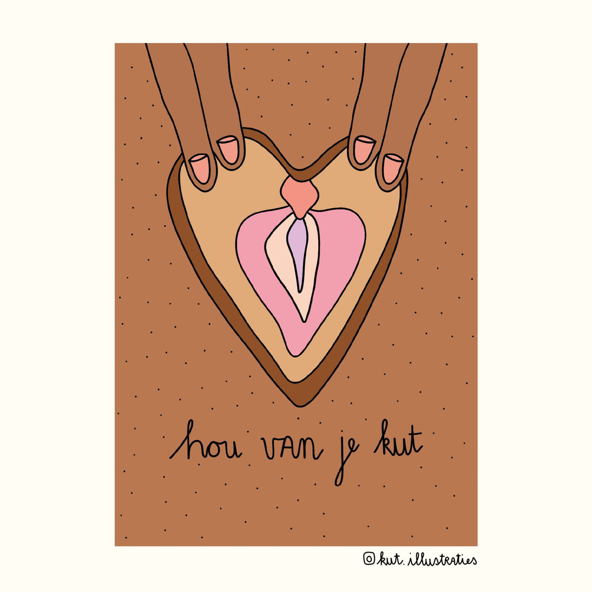 Hou van je kut  - A6 postkaart