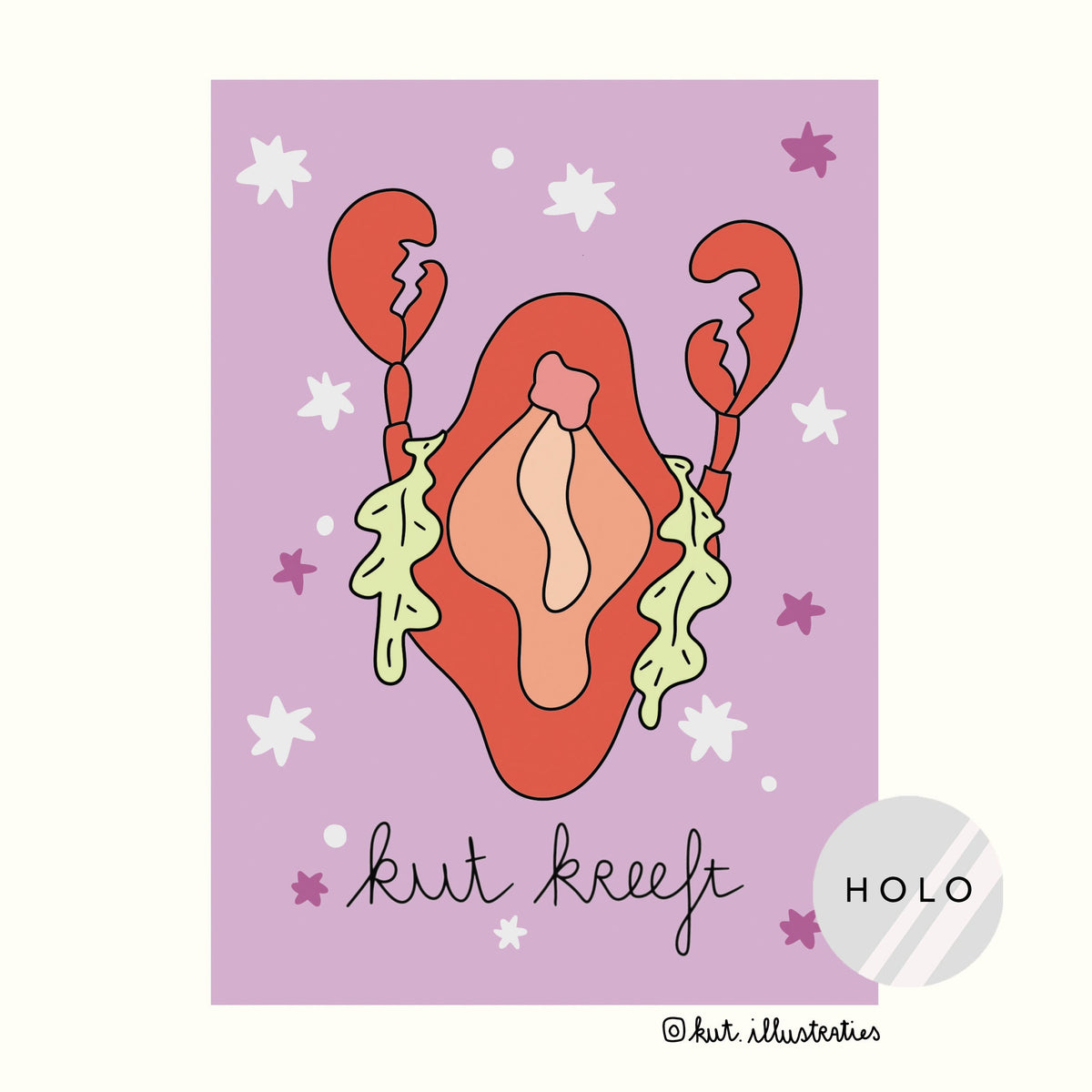 Kut Kreeft - Holografisch A6 kaart