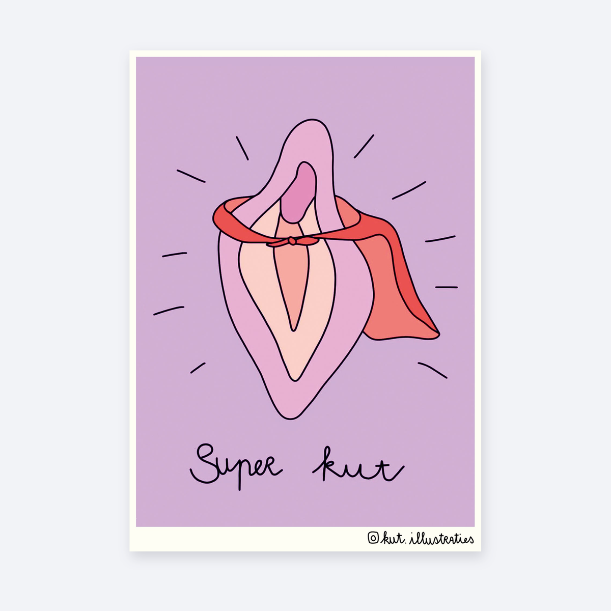 Super Kut - A6 Postkaart on a pale grey background