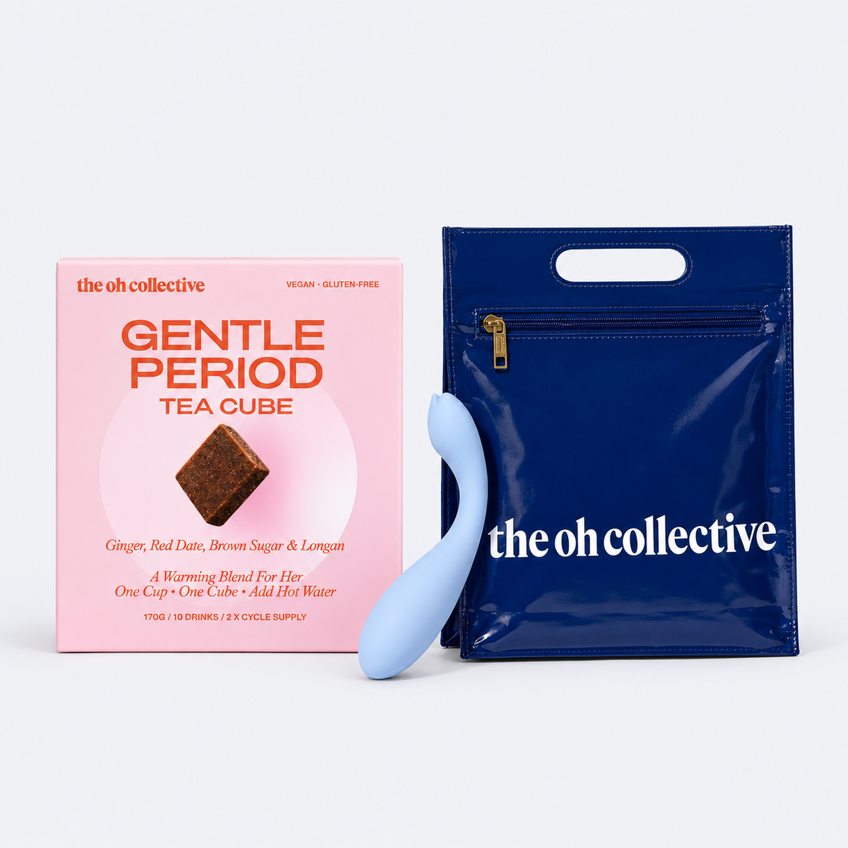 Period Tea & Kit bundle on pale grey background ~*~Colour~*~Clear Sky Blue---~*~Kleur~*~Blauw---